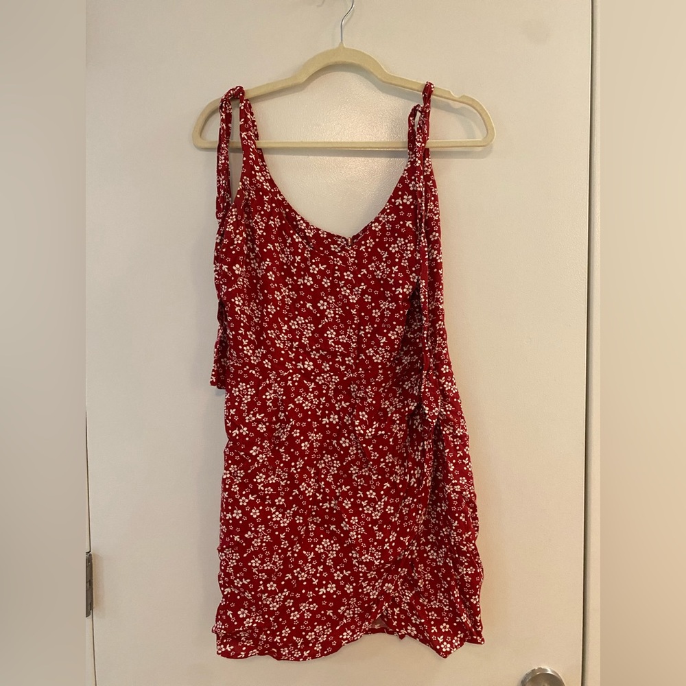 Reformation Red Print Mini Dress Size 8